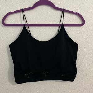 Colsie-black long line laser cut out lounge Bra- Size XL